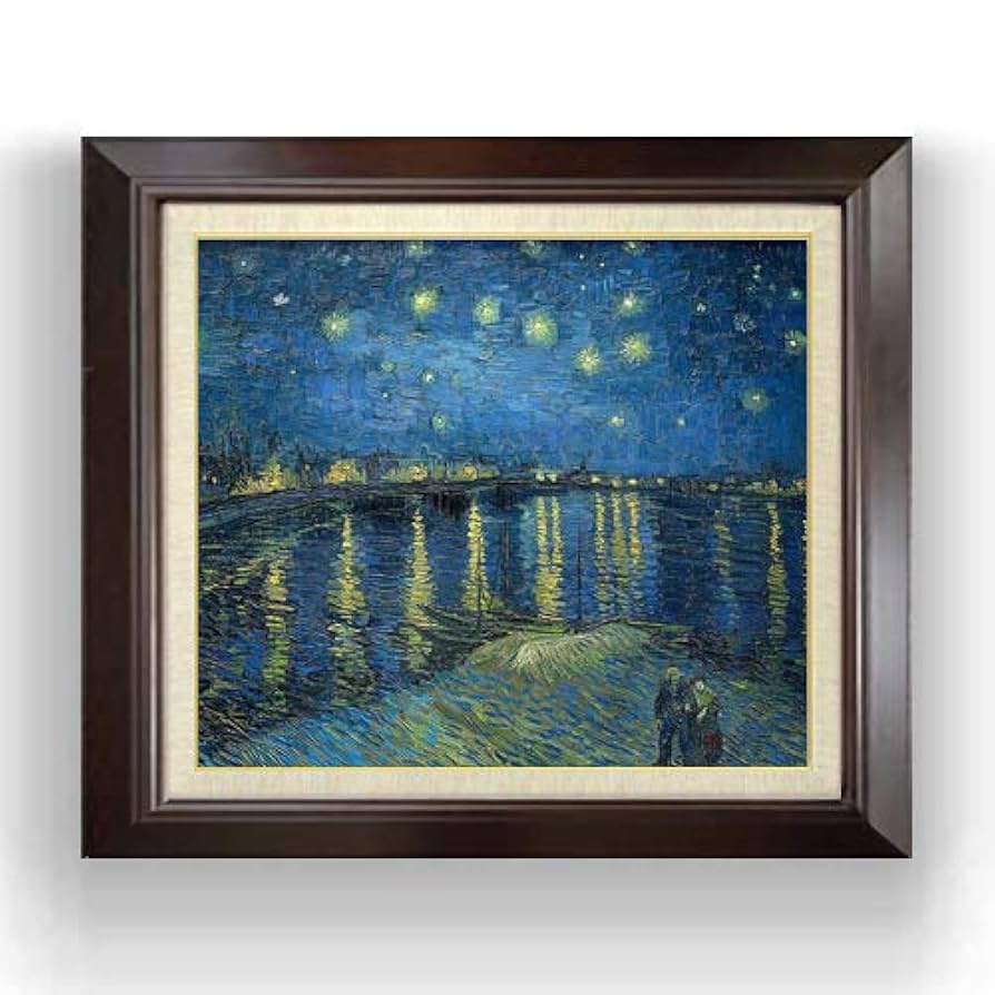 Amazon.co.jp: ゴッホ ローヌ川の星月夜 F10 油絵直筆仕上げ